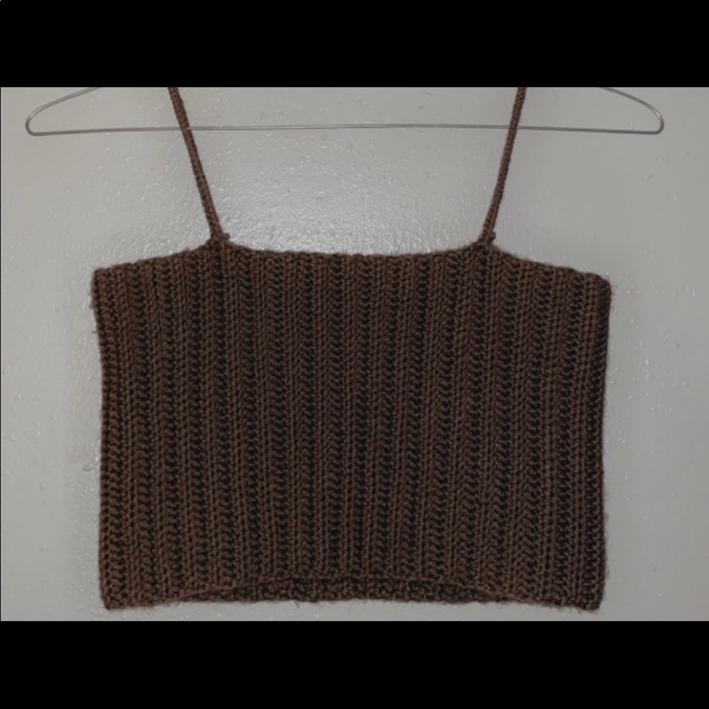 Brown crochet crop top
